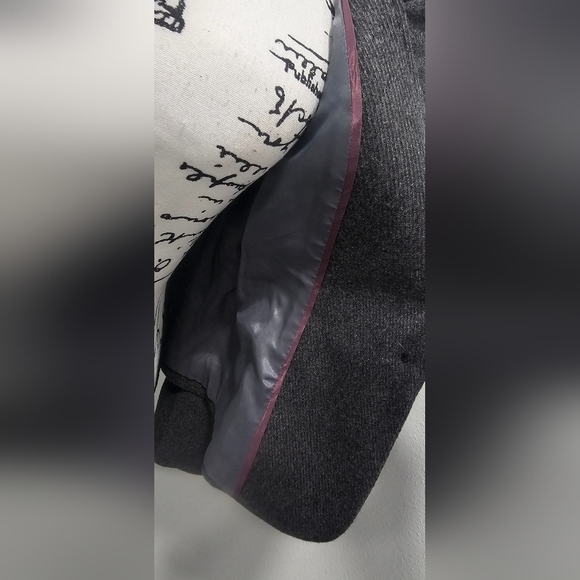 Ann Taylor Loft Women's Grey Wool Blend Ruffled Collar Crop Blazer Size 0P NWT - Picture 8 of 13